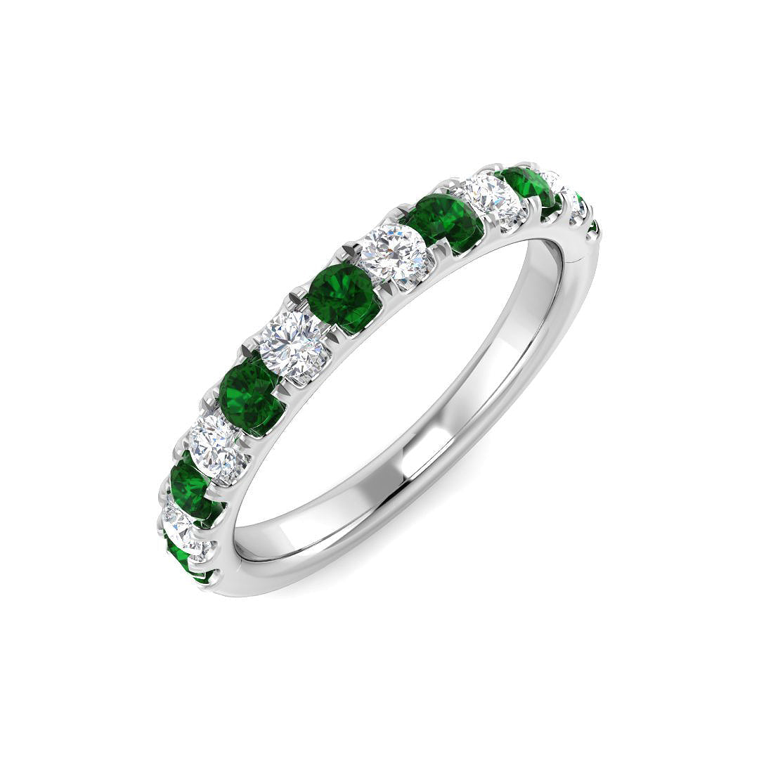 Half Eternity Diamond Ring 0.42ct–1.1ct – SR4448~EM – 18k White Gold