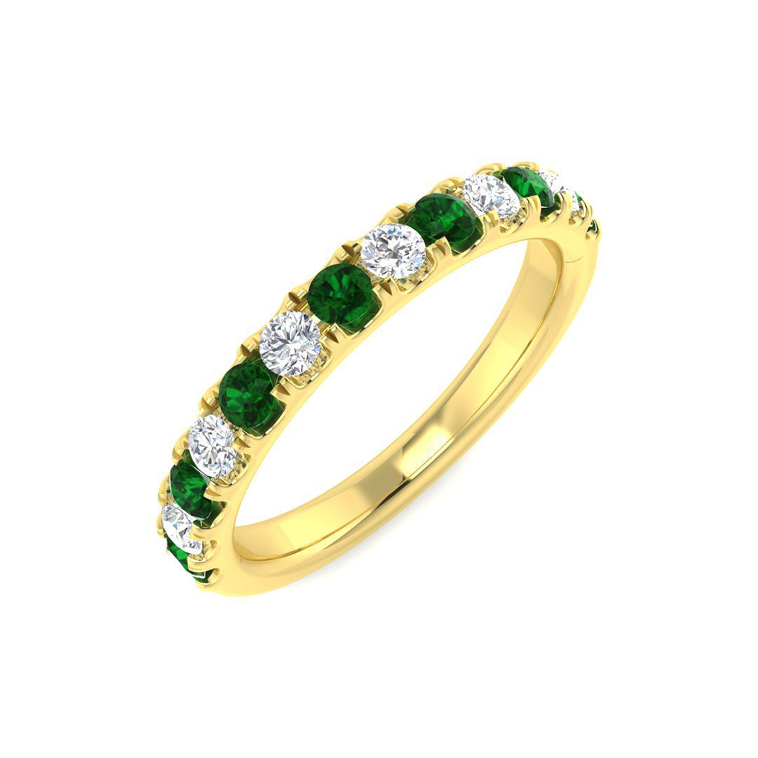 Half Eternity Diamond Ring 0.42ct–1.1ct – SR4448~EM – 18k Yellow Gold