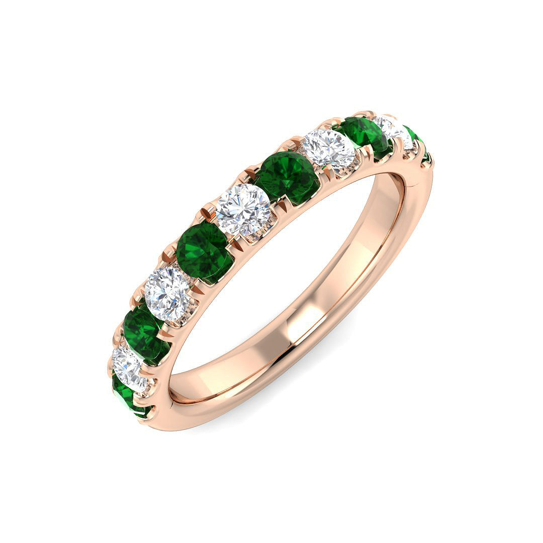 Half Eternity Diamond Ring 0.42ct–1.1ct – SR4448~EM – 18k Rose Gold