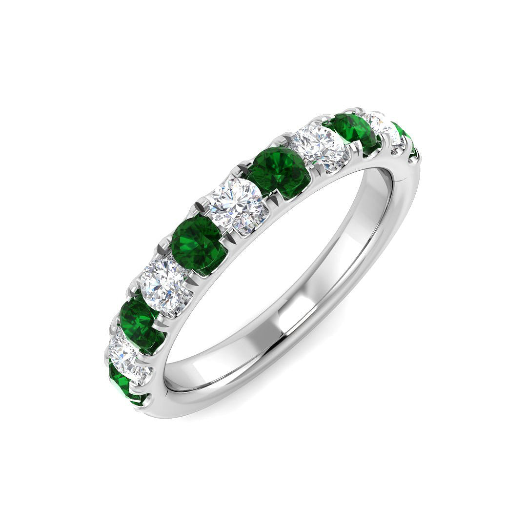 Half Eternity Diamond Ring 0.42ct–1.1ct – SR4448~EM – 18k White Gold