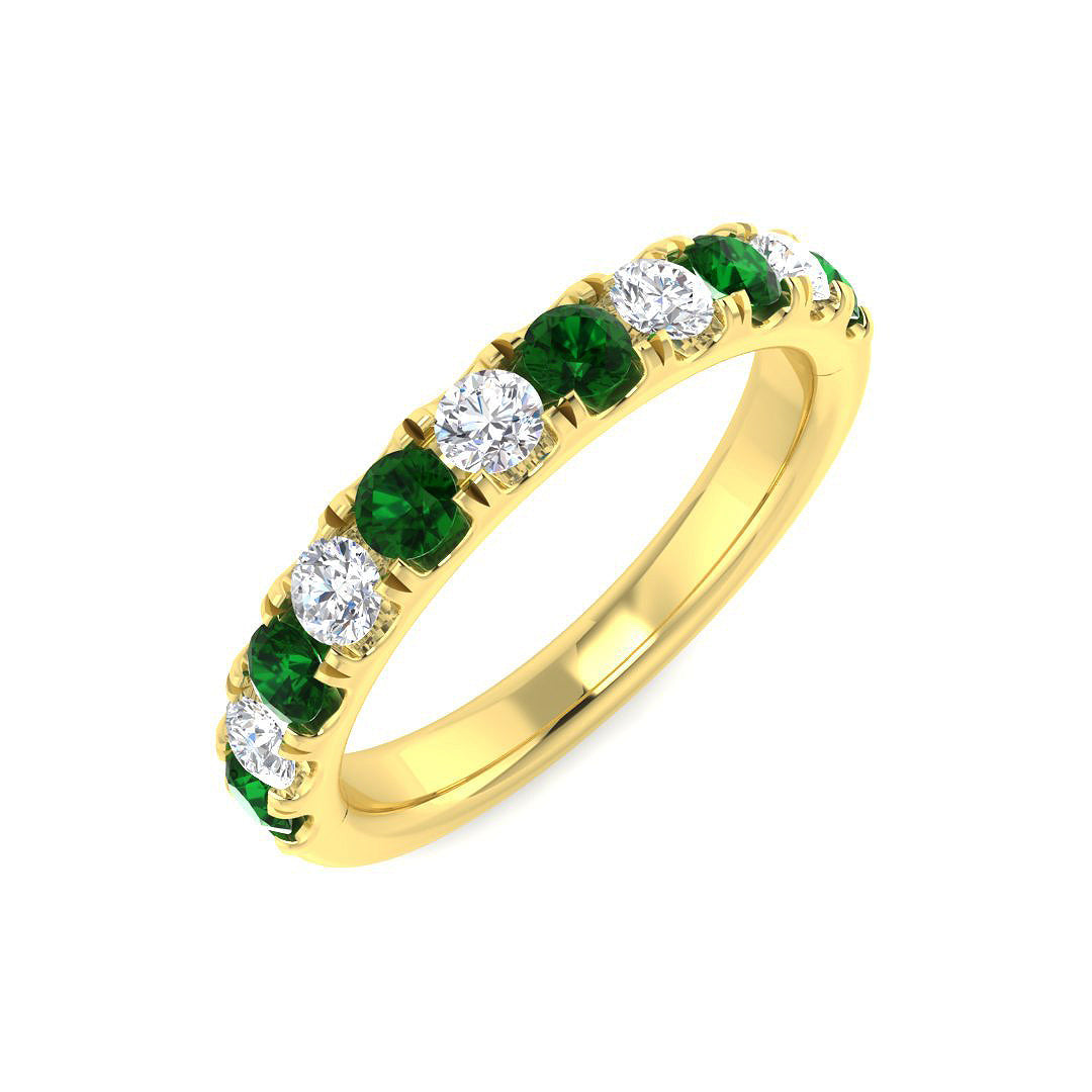 Half Eternity Diamond Ring 0.42ct–1.1ct – SR4448~EM – 18k Yellow Gold