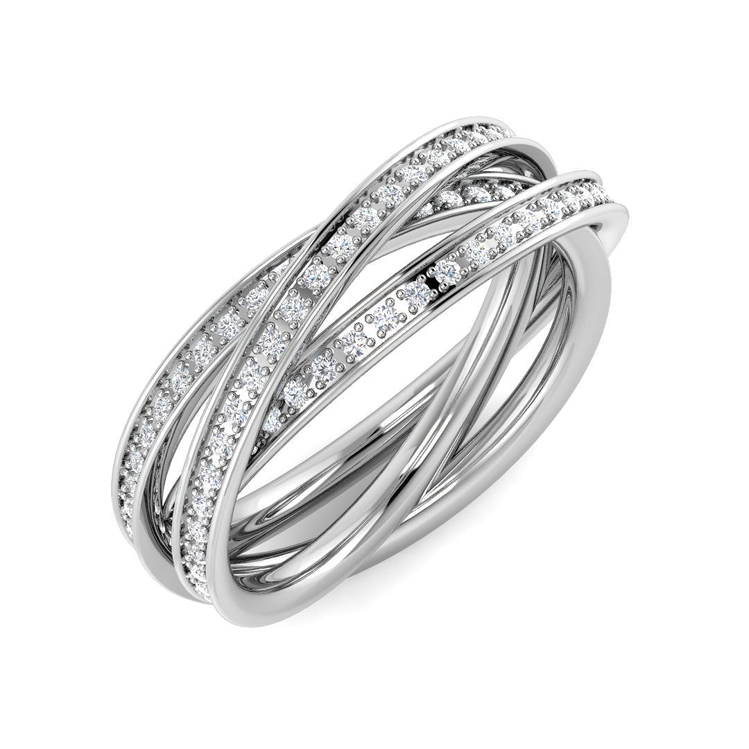 Fancy Diamond Ring 0.59ct – SR4453 – 18k White Gold