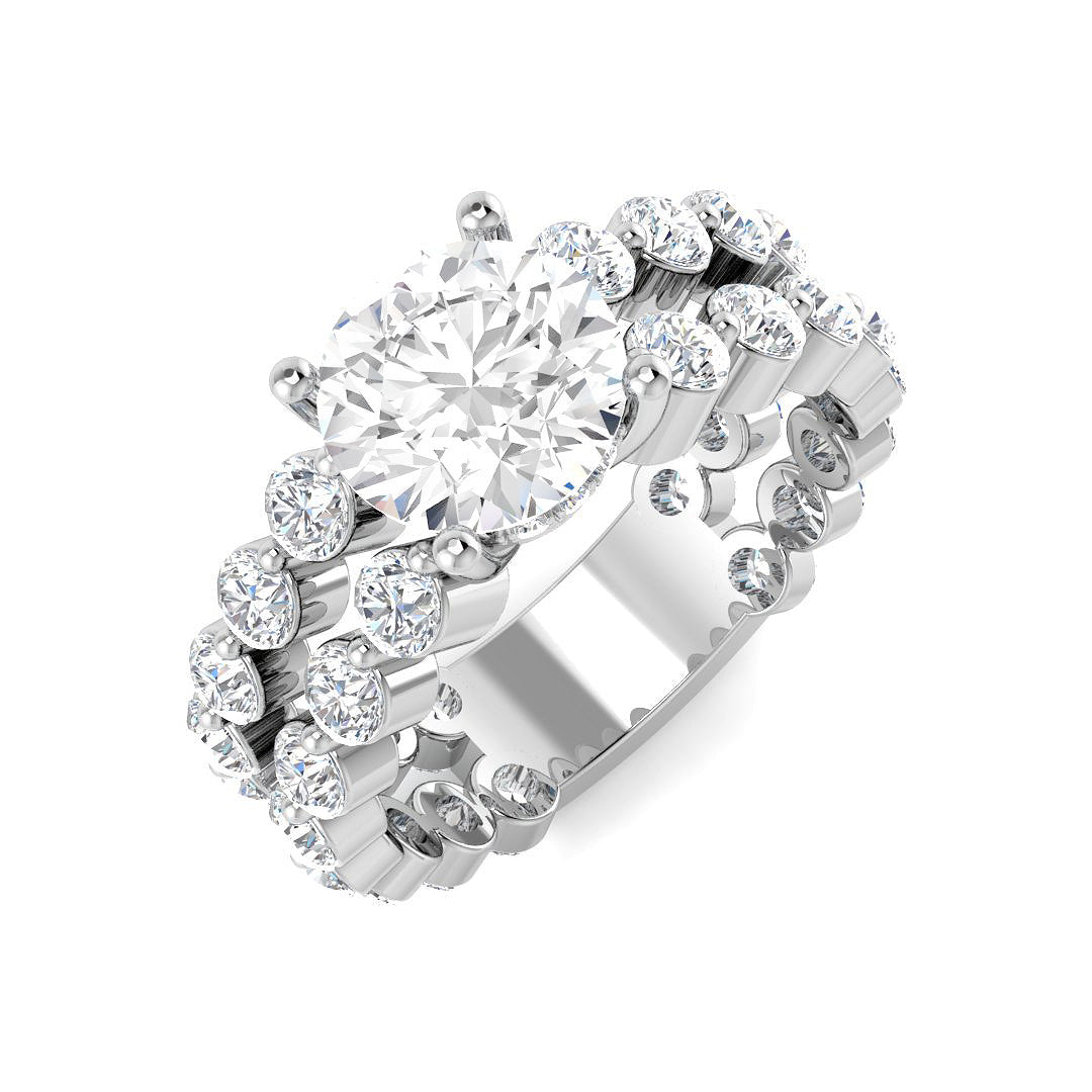 Engagement Lab-Grown Diamond Ring 3.85ct – SR4454 – 18k White Gold