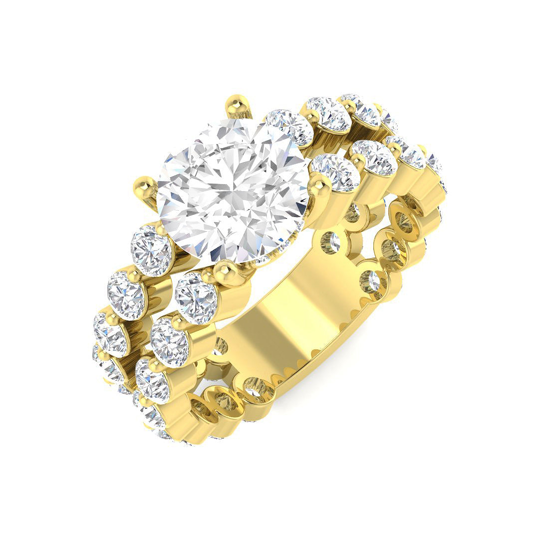 Engagement Lab-Grown Diamond Ring 3.85ct – SR4454 – 18k Yellow Gold