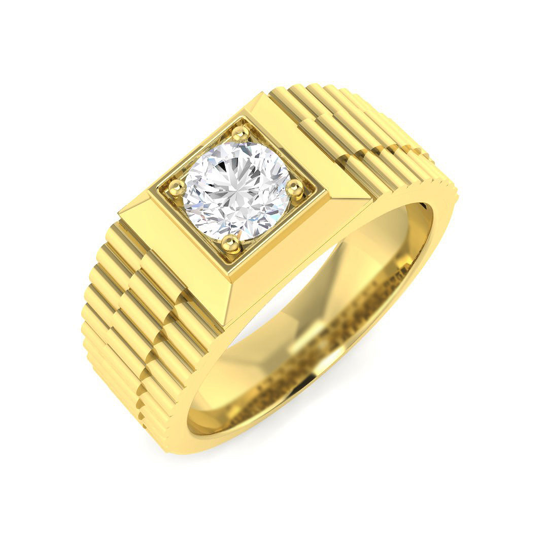 Signet Diamond Ring 0.23ct–1.03ct – SR4462 – 18k Yellow Gold