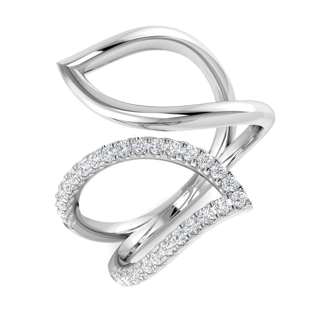 Fancy Diamond Ring 0.28ct – SR4492 – 18k White Gold