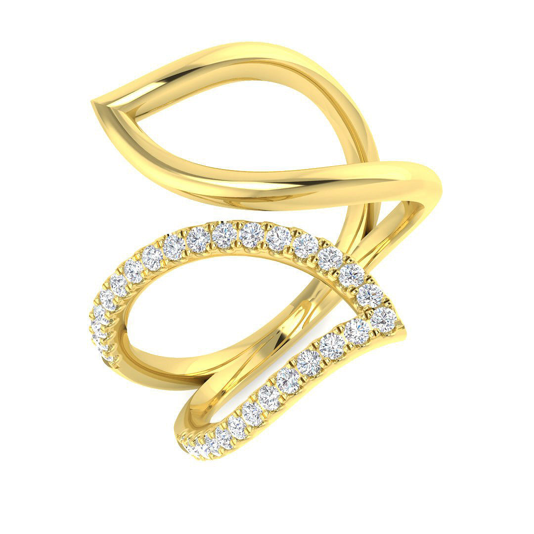 Fancy Diamond Ring 0.28ct – SR4492 – 18k Yellow Gold