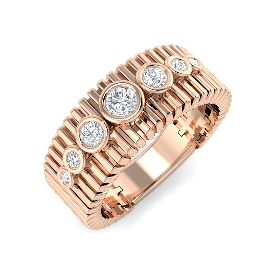 Fancy Diamond Ring 0.31ct – SR4494 – 18k Rose Gold