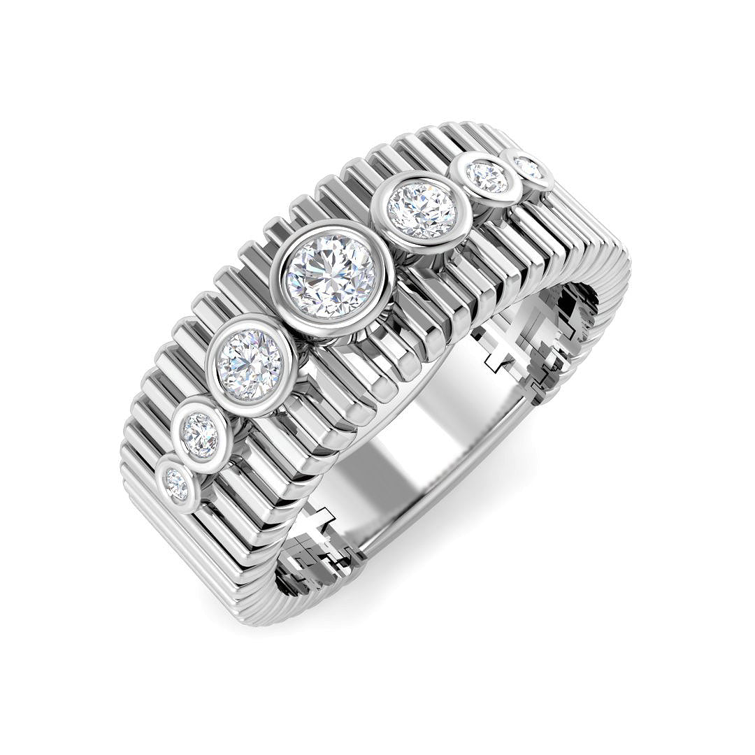 Fancy Diamond Ring 0.31ct – SR4494 – 18k White Gold