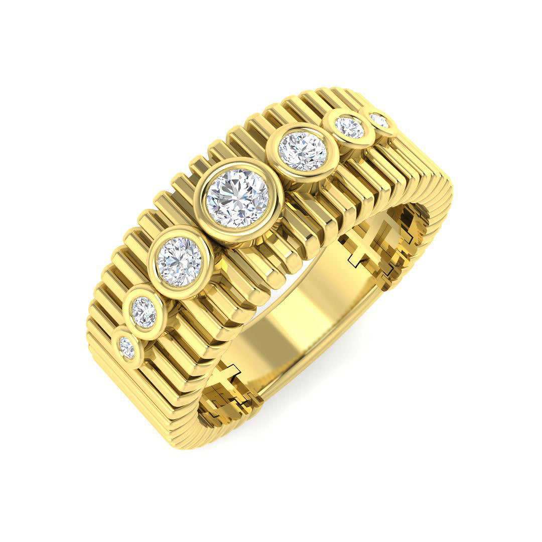 Fancy Diamond Ring 0.31ct – SR4494 – 18k Yellow Gold