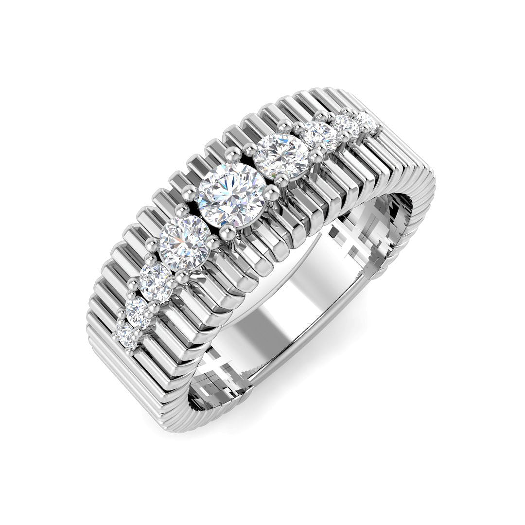 Fancy Diamond Ring 0.43ct – SR4496 – 18k White Gold
