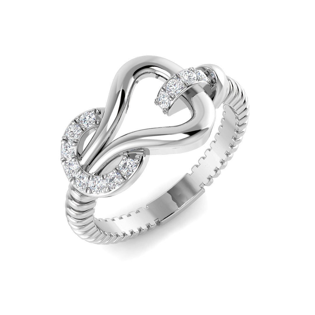 Fancy Diamond Ring 0.16ct – SR4497 – 18k White Gold
