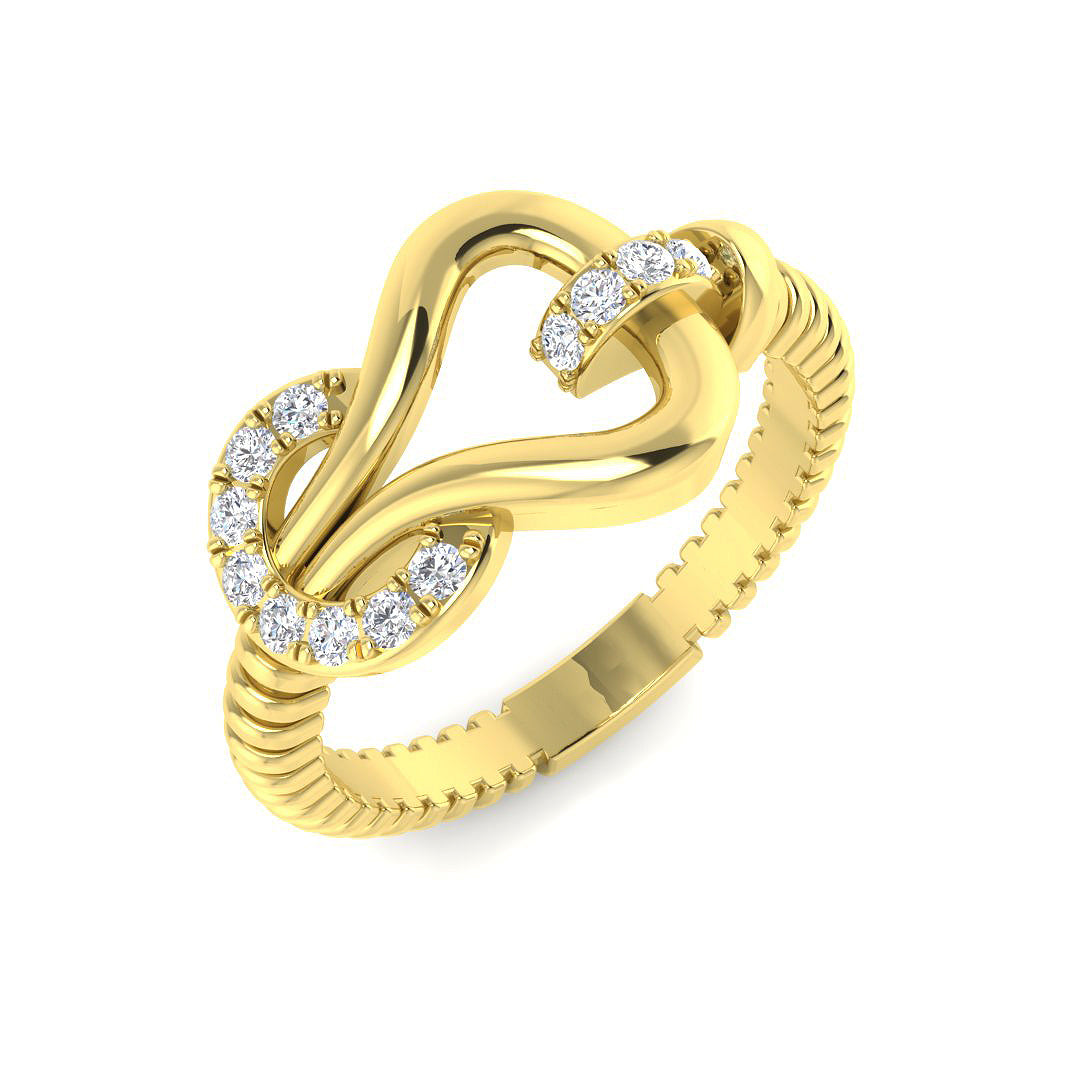 Fancy Diamond Ring 0.16ct – SR4497 – 18k Yellow Gold