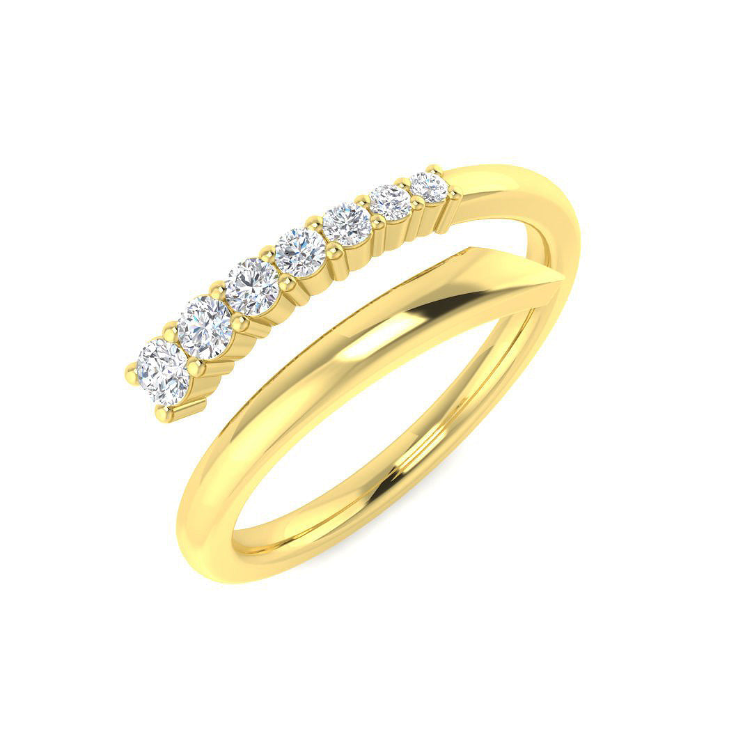 Fancy Diamond Ring 0.22ct – SR4498 – 18k Yellow Gold