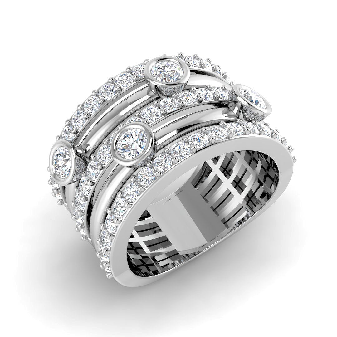 Bubble Diamond Ring 1.65ct – SR4509 – 18k White Gold