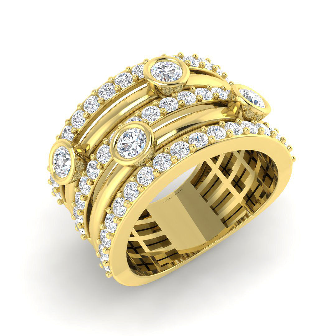 Bubble Diamond Ring 1.65ct – SR4509 – 18k Yellow Gold