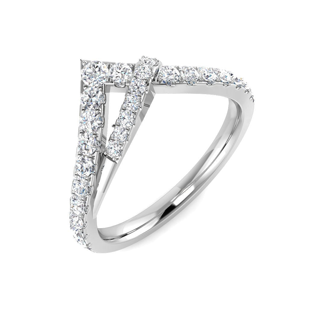 Wishbone Diamond Ring 0.43ct – SR4513 – 18k White Gold