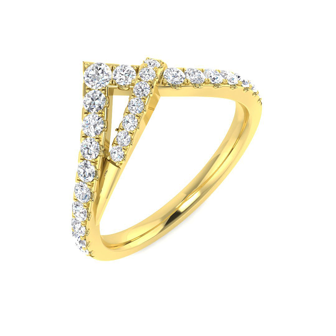 Wishbone Diamond Ring 0.43ct – SR4513 – 18k Yellow Gold