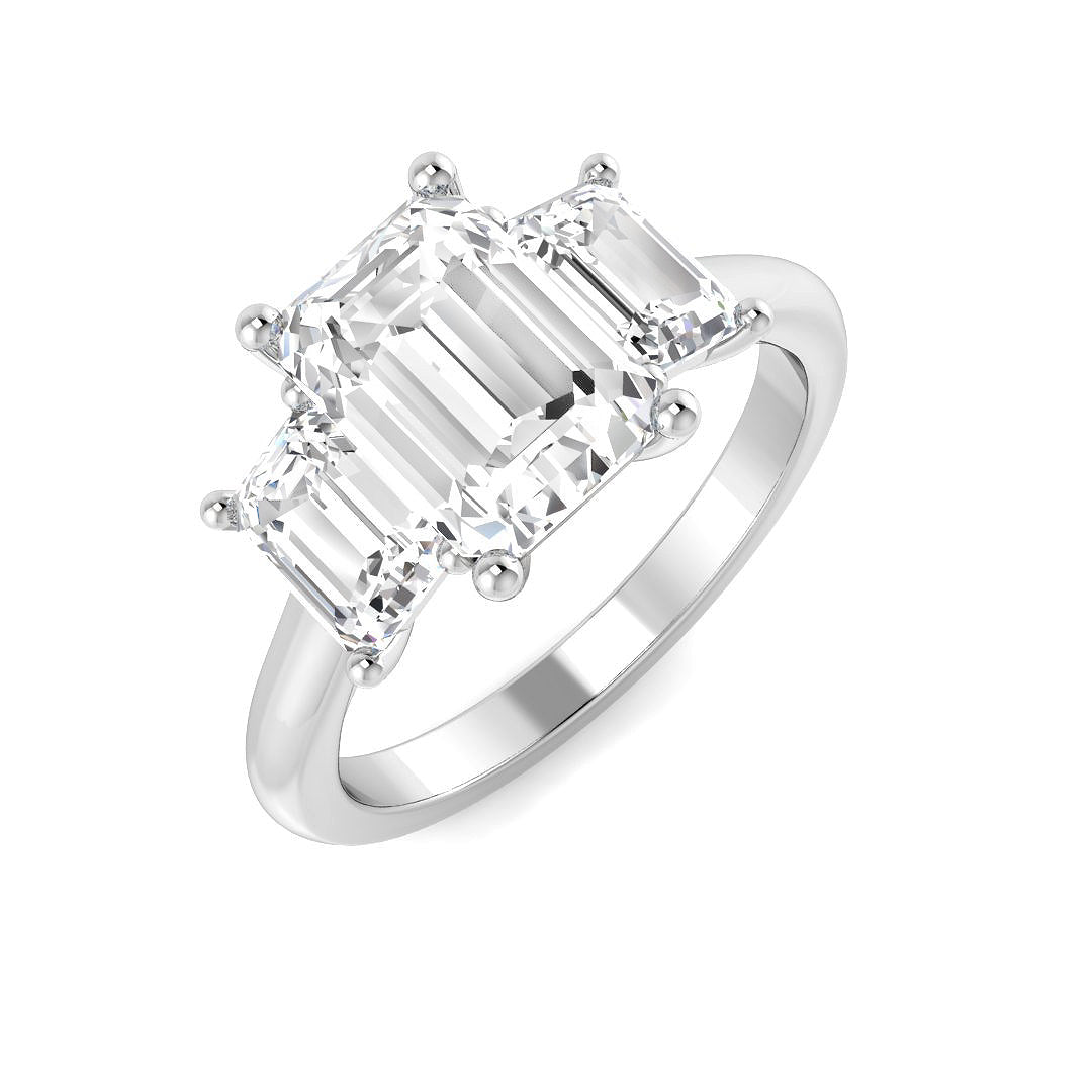 Three Stone Lab-Grown Diamond Ring 3.16ct – SR4516 – 18k White Gold