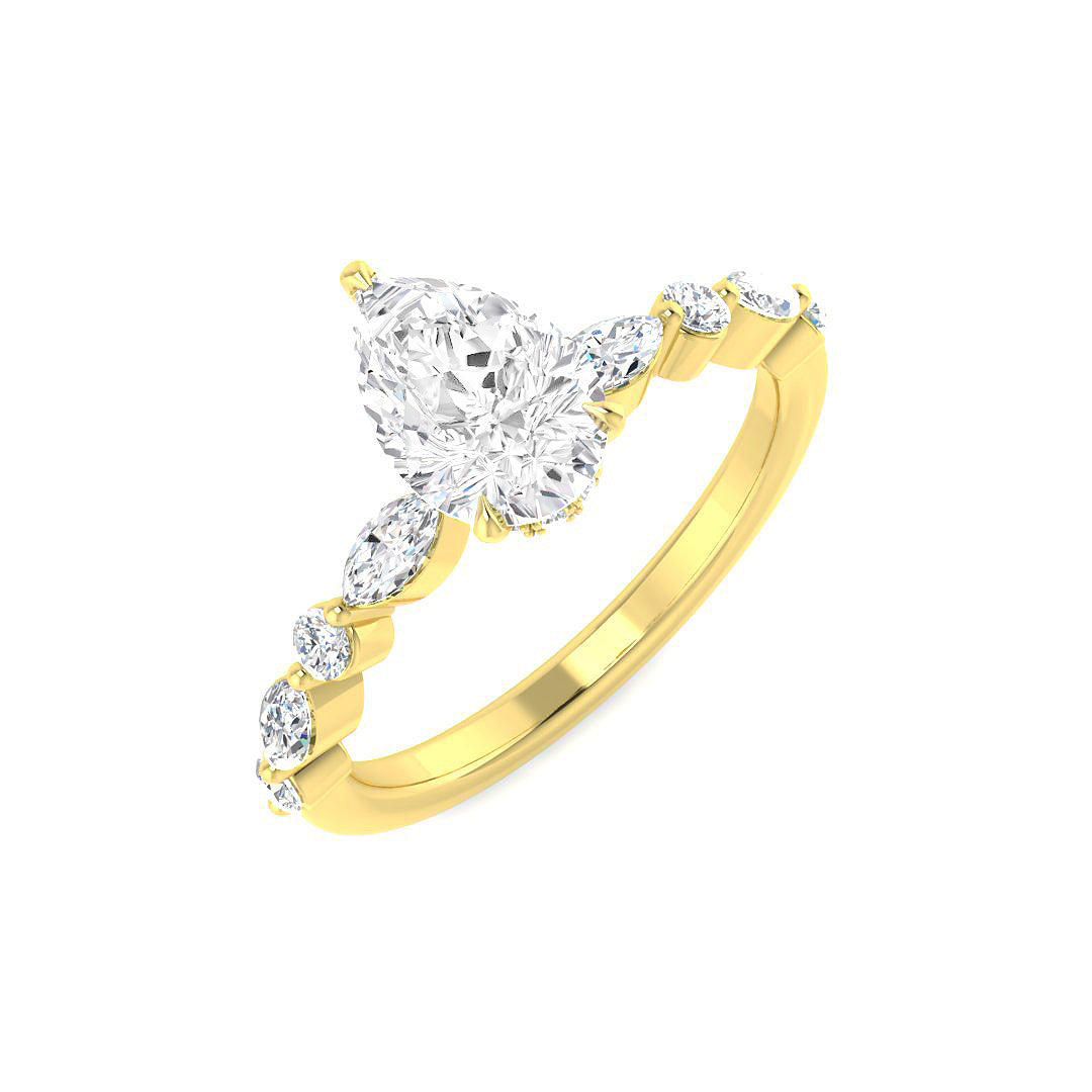 Engagement Lab-Grown Diamond Ring 1.45ct – SR4555 – 18k Yellow Gold