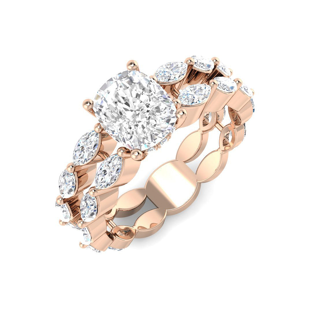 Engagement Lab-Grown Diamond Ring 2.13ct–2.78ct – SR4556 – 18k Rose Gold
