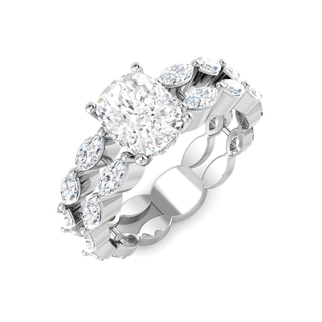 Engagement Lab-Grown Diamond Ring 2.13ct–2.78ct – SR4556 – 18k White Gold