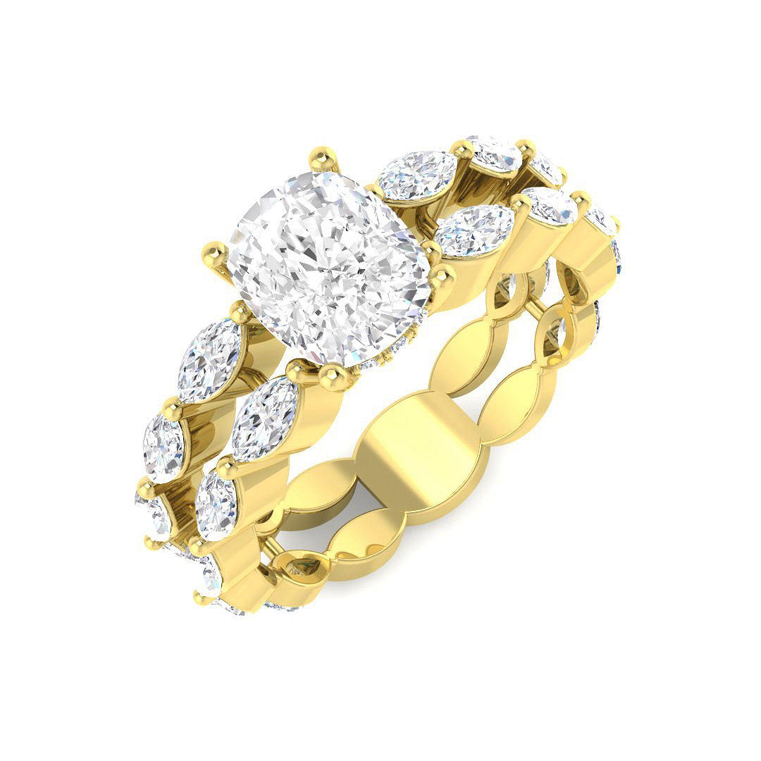 Engagement Lab-Grown Diamond Ring 2.13ct–2.78ct – SR4556 – 18k Yellow Gold