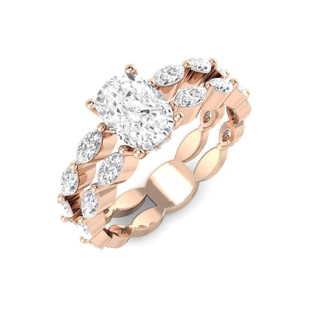 Engagement Lab-Grown Diamond Ring 2.13ct–2.78ct – SR4556 – 18k Rose Gold
