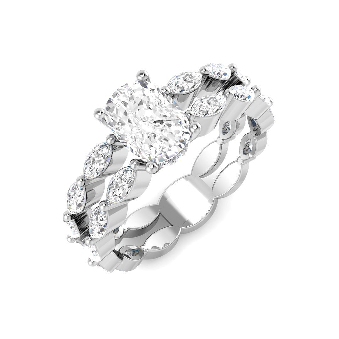 Engagement Lab-Grown Diamond Ring 2.13ct–2.78ct – SR4556 – 18k White Gold