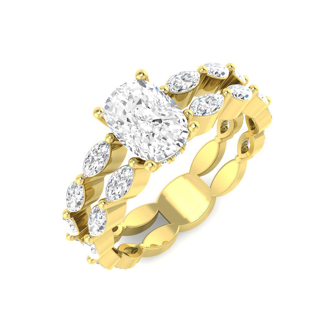 Engagement Lab-Grown Diamond Ring 2.13ct–2.78ct – SR4556 – 18k Yellow Gold
