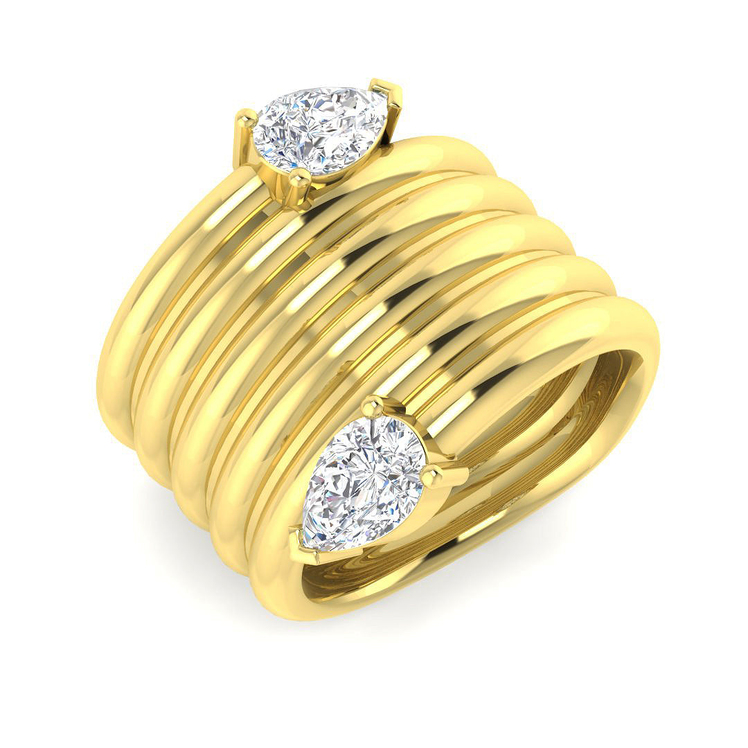 Fancy Diamond Ring 0.96ct – SR4577 – 18k Yellow Gold