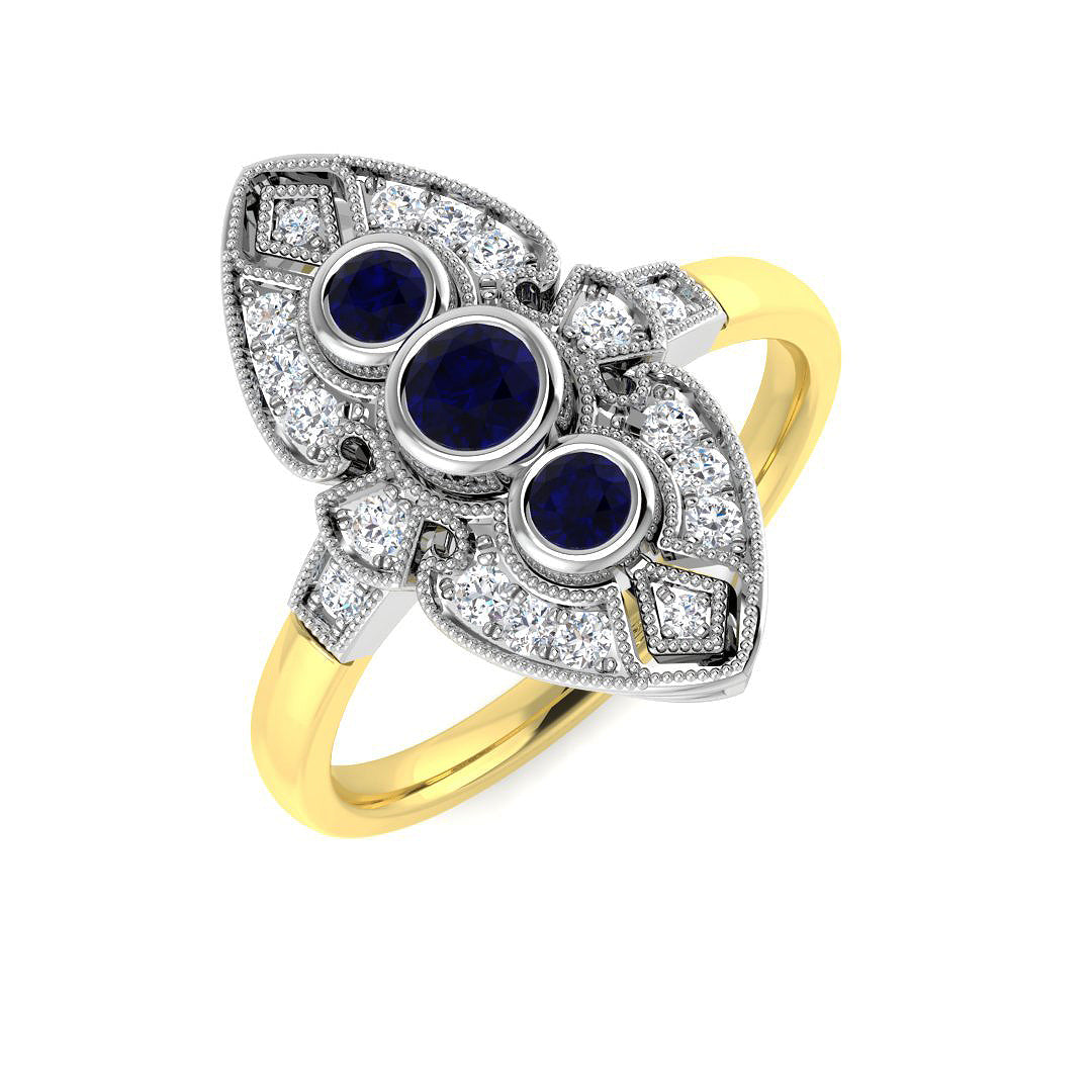 Vintage Diamond Ring 0.21ct–0.51ct – SR4593~BS – 18k Yellow Gold