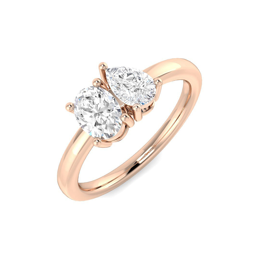 Two Stone Diamond Ring 0.83ct–2.07ct – SR3662 – 18k Rose Gold