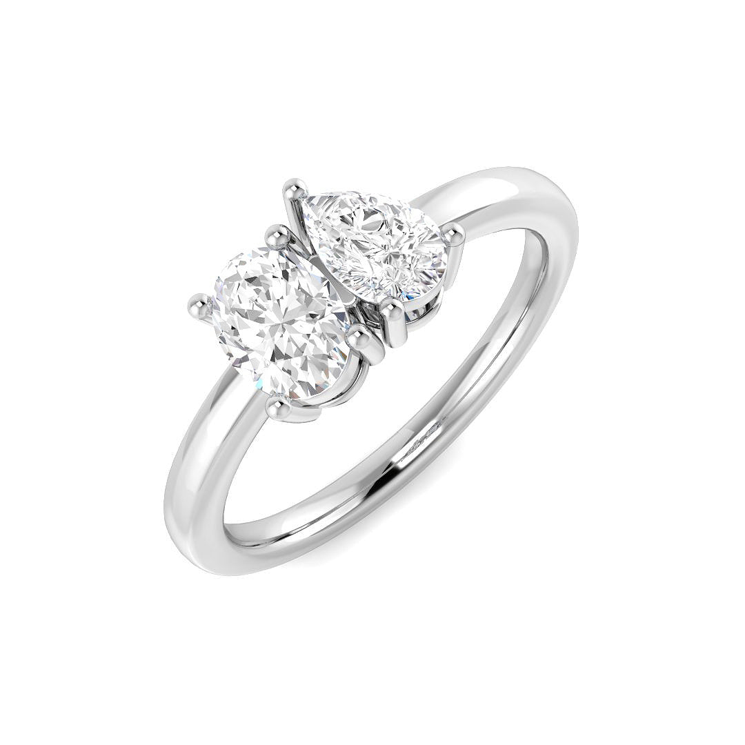 Two Stone Diamond Ring 0.83ct–2.07ct – SR3662 – 18k White Gold