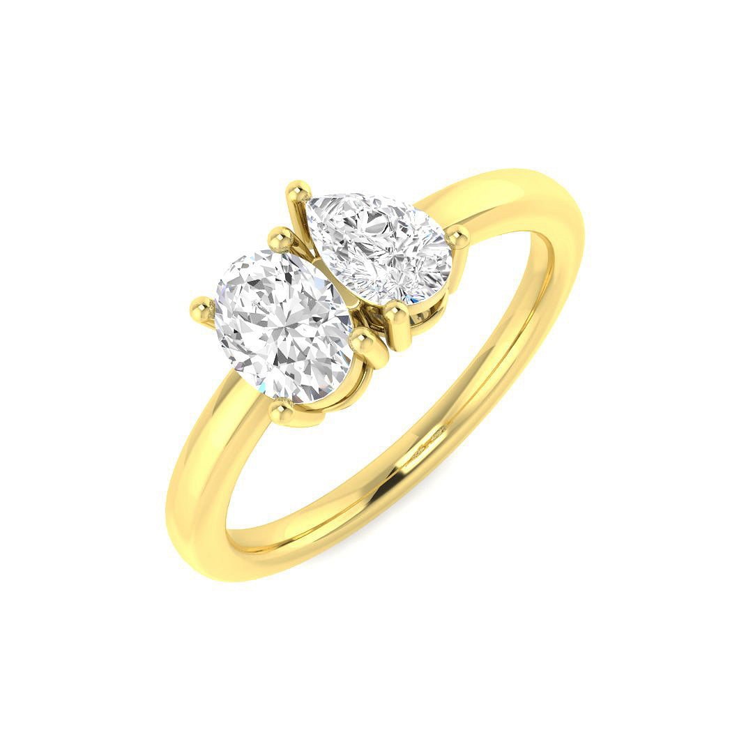 Two Stone Diamond Ring 0.83ct–2.07ct – SR3662 – 18k Yellow Gold