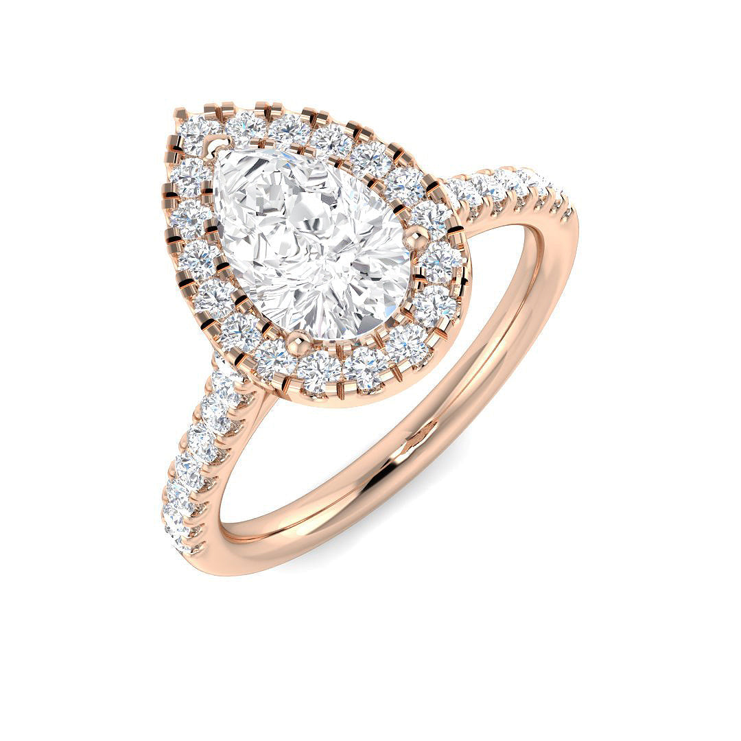 Halo Diamond Ring 0.55ct–5.71ct – SR530 – 18k Rose Gold
