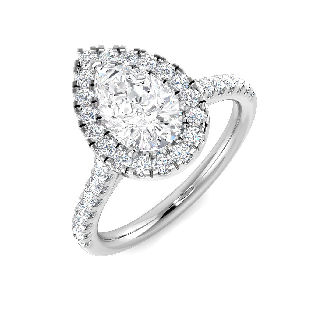 Halo Diamond Ring 0.55ct–5.71ct – SR530 – 18k White Gold