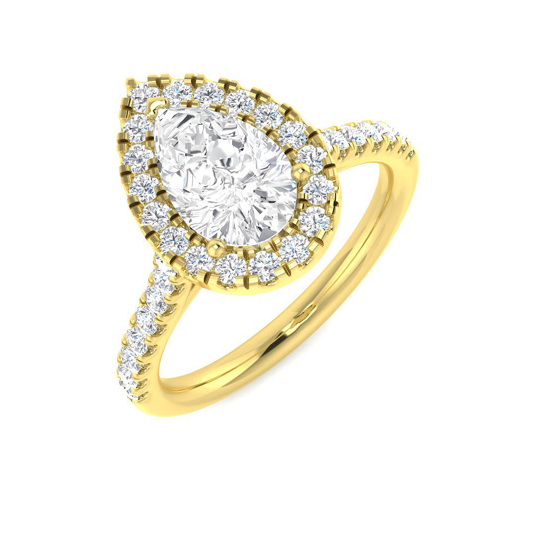 Halo Diamond Ring 0.55ct–5.71ct – SR530 – 18k Yellow Gold