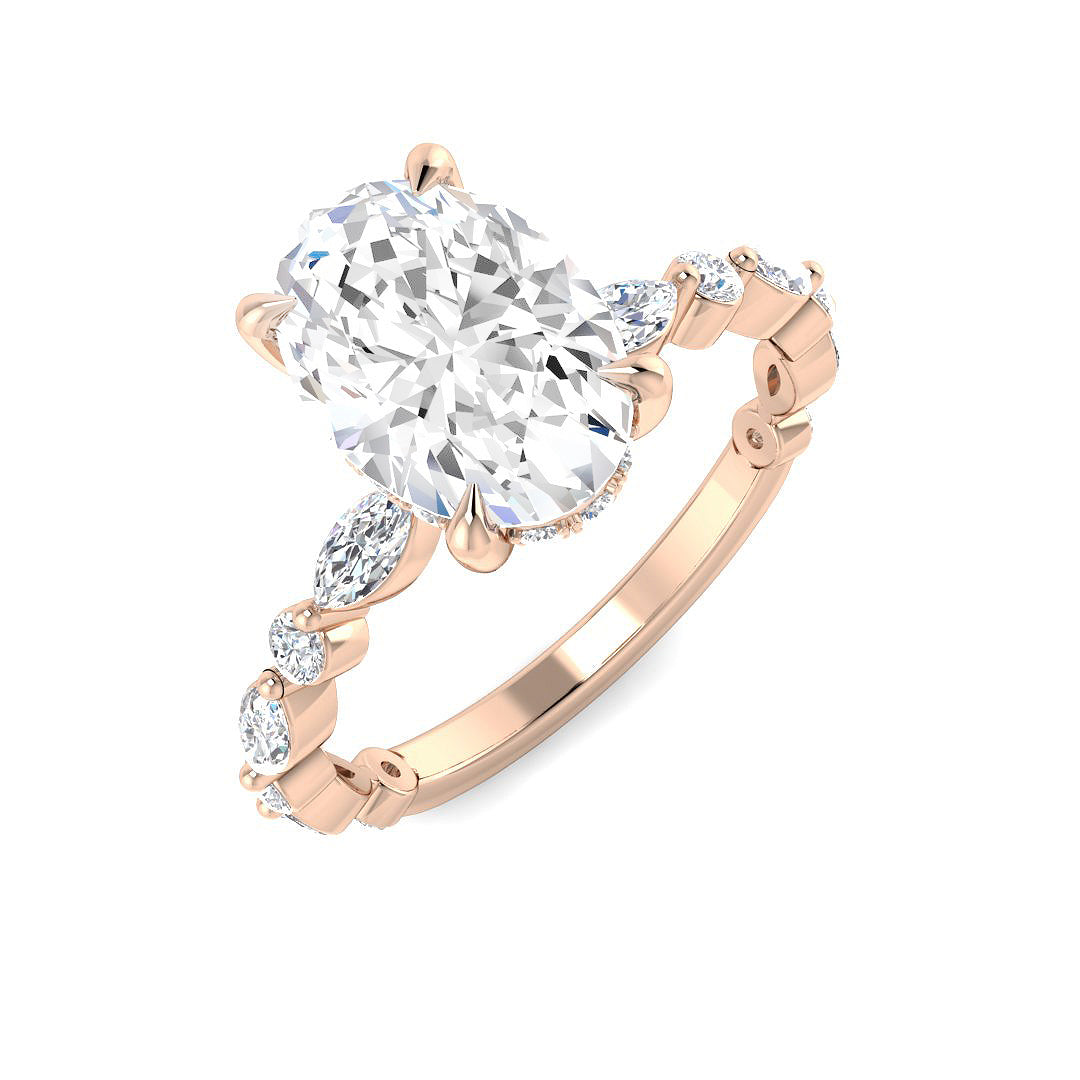 Engagement Lab-Grown Diamond Ring 1.41ct–3.99ct – SR4628 – 18k Rose Gold