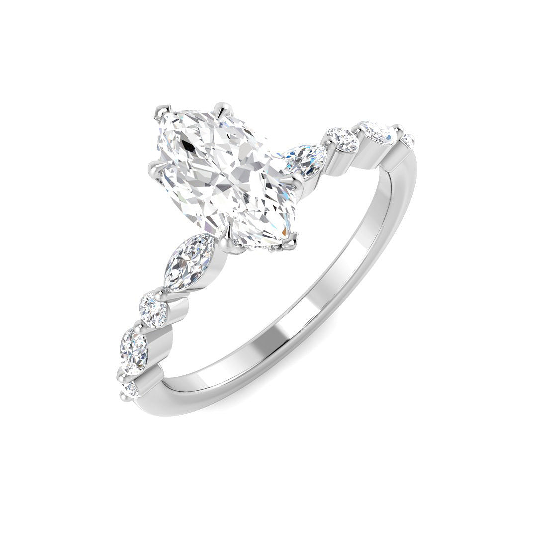 Engagement Lab-Grown Diamond Ring 1.37ct–1.38ct – SR4634 – 18k White Gold
