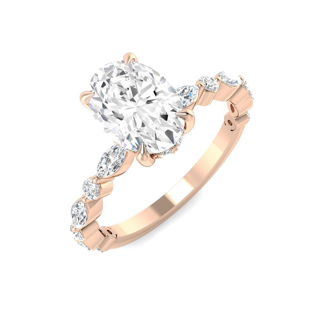 Engagement Lab-Grown Diamond Ring 1.41ct–3.99ct – SR4628 – 18k Rose Gold