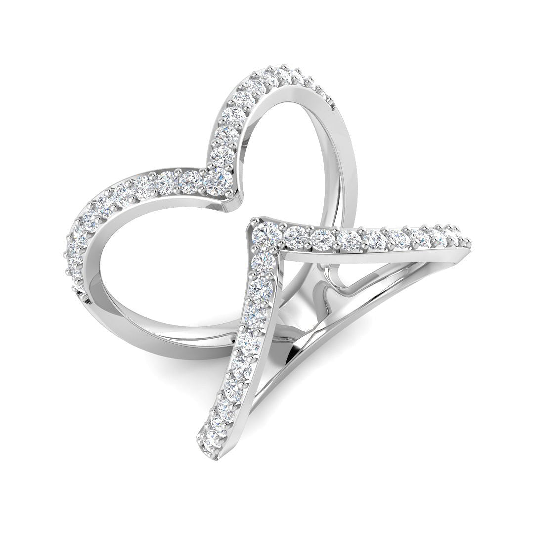 Fancy Diamond Ring 0.49ct–0.51ct – SR4661 – 18k White Gold