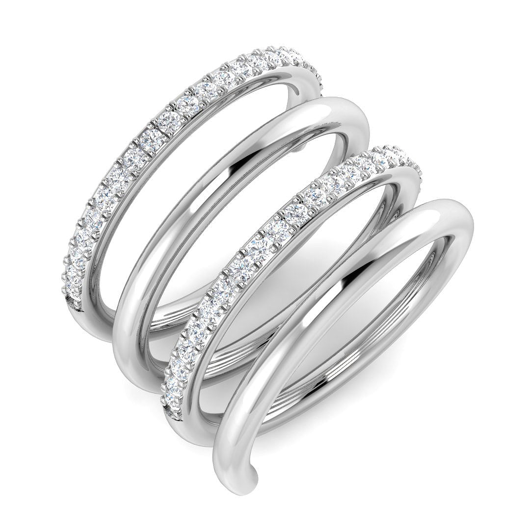 Fancy Diamond Ring 0.39ct – SR4664 – 18k White Gold