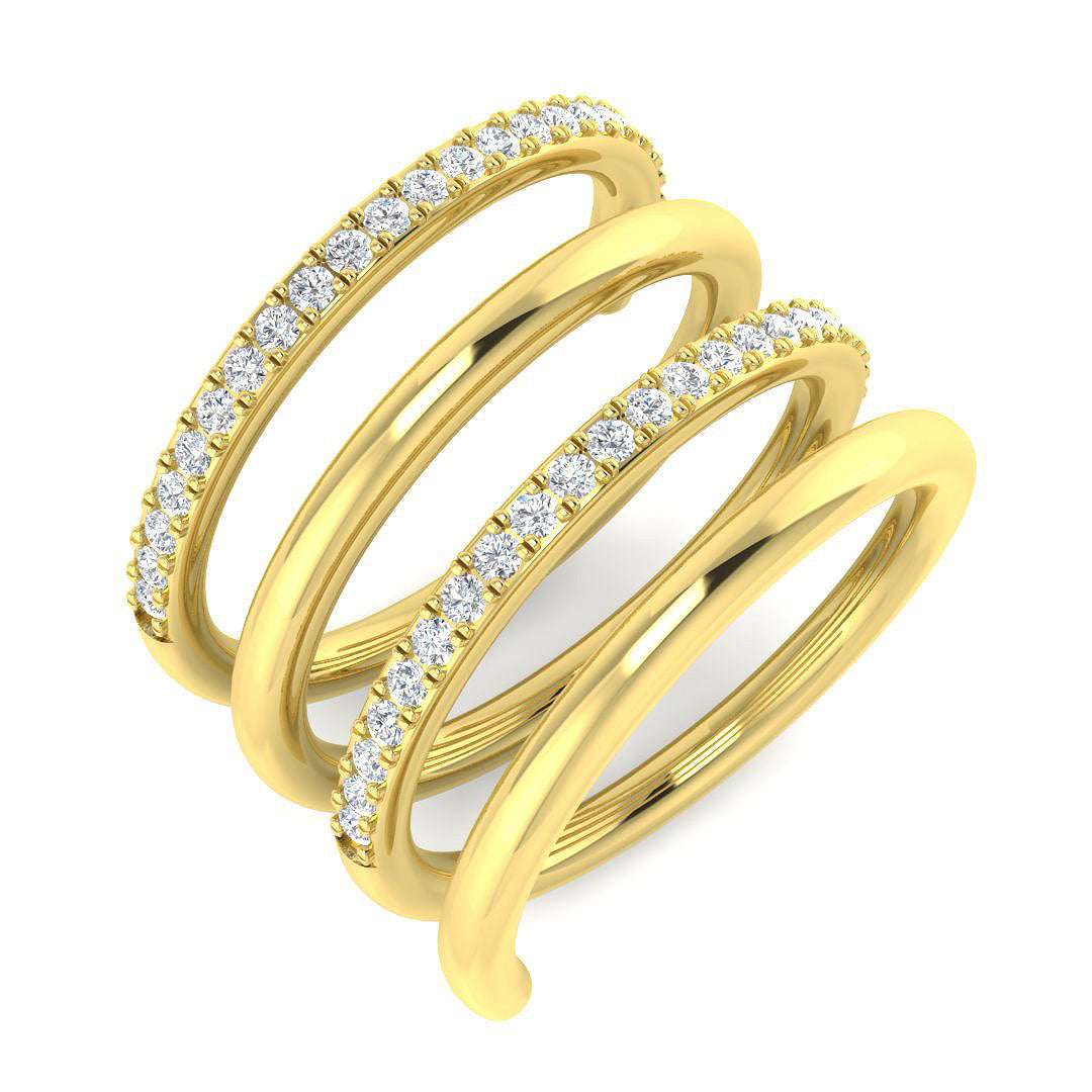 Fancy Diamond Ring 0.39ct – SR4664 – 18k Yellow Gold