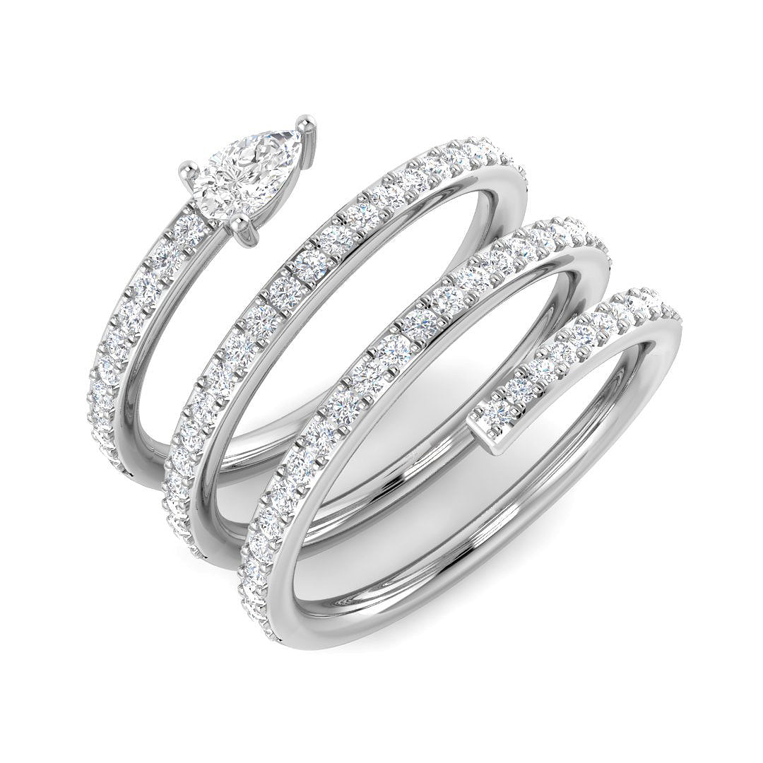 Fancy Diamond Ring 0.76ct – SR4670 – 18k White Gold
