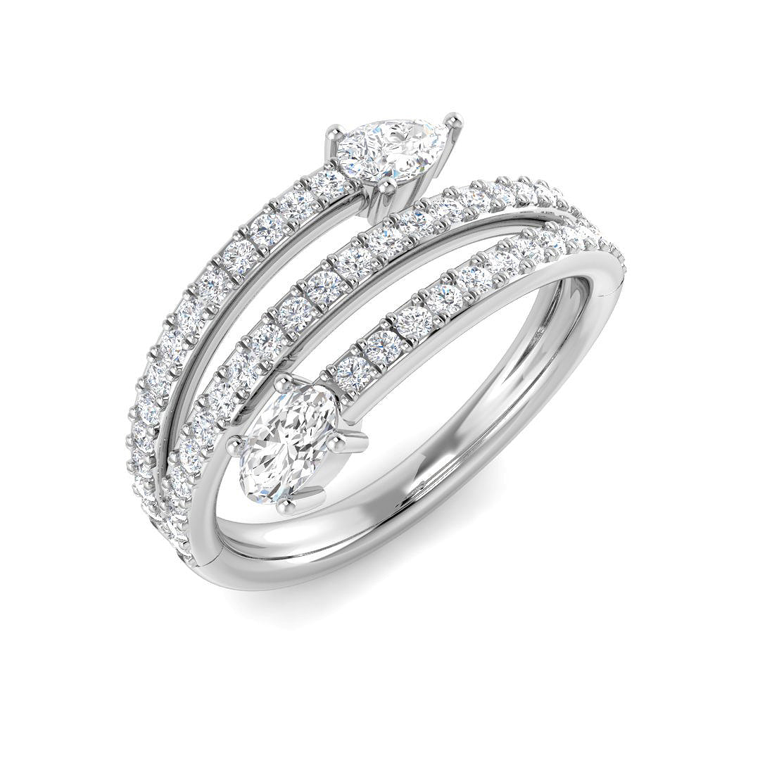 Fancy Diamond Ring 0.89ct – SR4672 – 18k White Gold