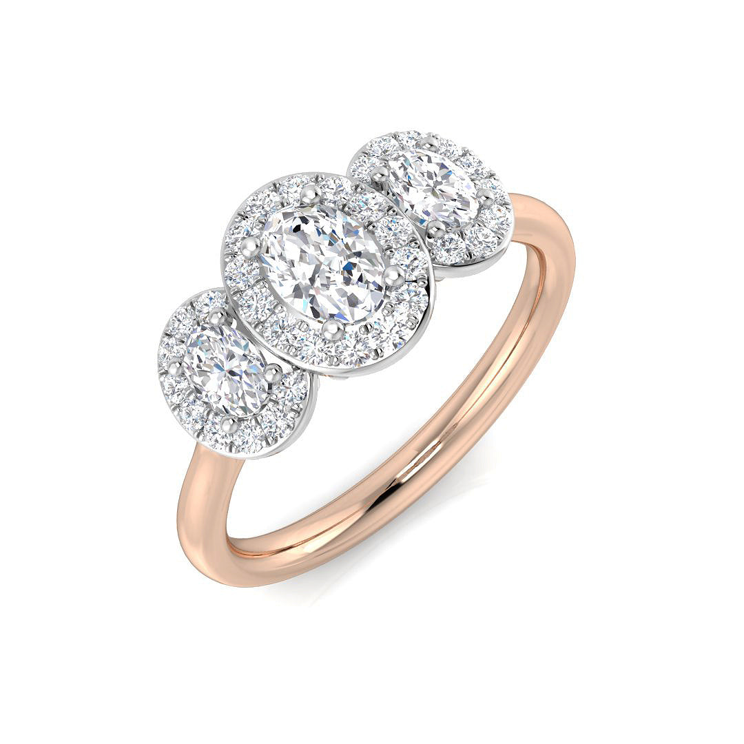 Three Stone Diamond Ring 0.93ct–2.34ct – SR467 – 18k Rose Gold