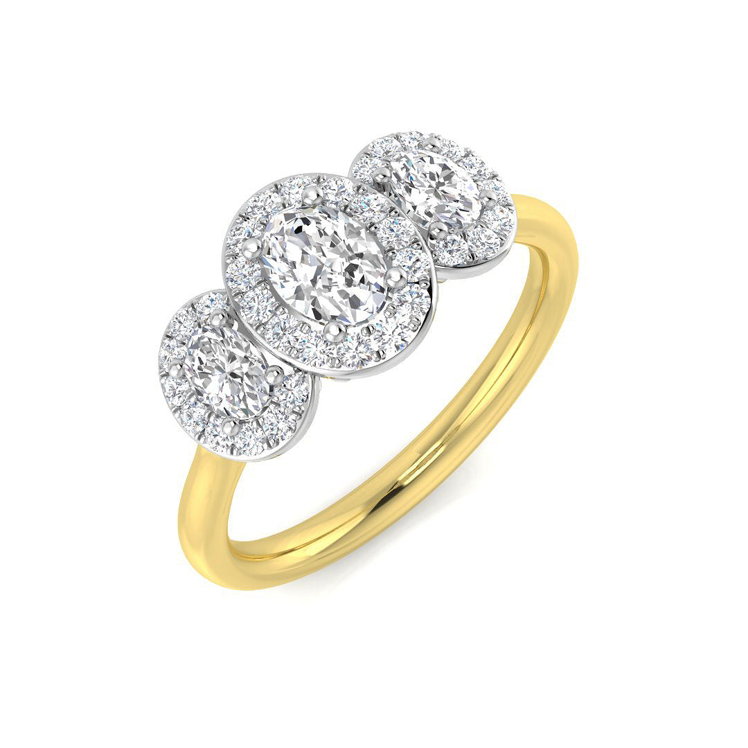 Three Stone Diamond Ring 0.93ct–2.34ct – SR467 – 18k Yellow Gold