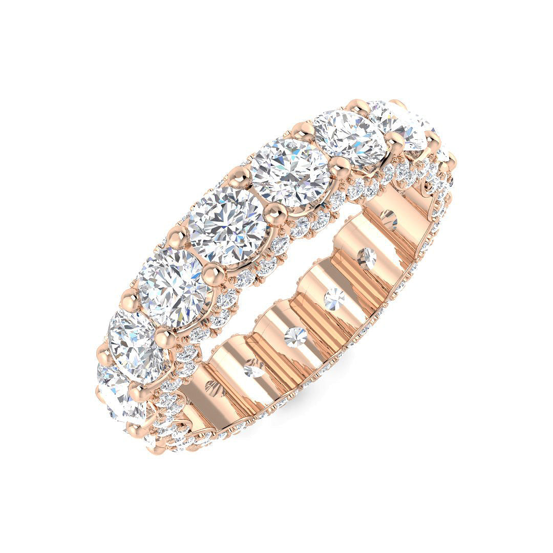 Full Eternity Diamond Ring 6.04ct–15.42ct – SR4683 – 18k Rose Gold