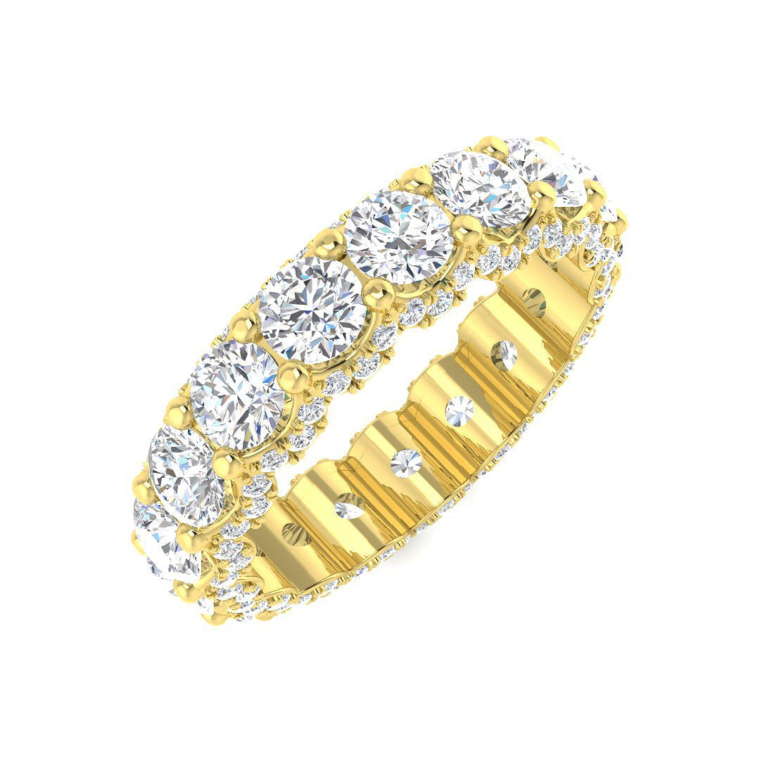 Full Eternity Diamond Ring 6.04ct–15.42ct – SR4683 – 18k Yellow Gold